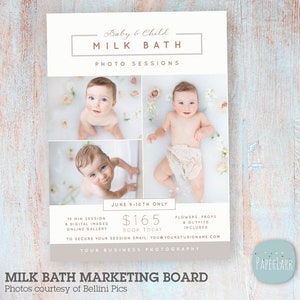Milchbad Sessions, Milchbad, Marketing Board, Milchbad, Mini Session, Milchbad Flyer - Photoshop Template IY005 - SOFORT DOWNLOAD