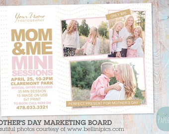 Mother's Day Template Mini Session - Photoshop Template IM011 - INSTANT DOWNLOAD