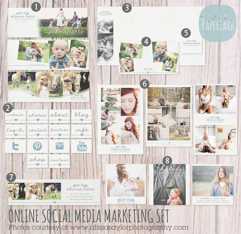 Social Media Marketing Set Online branding Twitter/Instagram/Pinterest LG030 INSTANT DOWNLOAD image 1