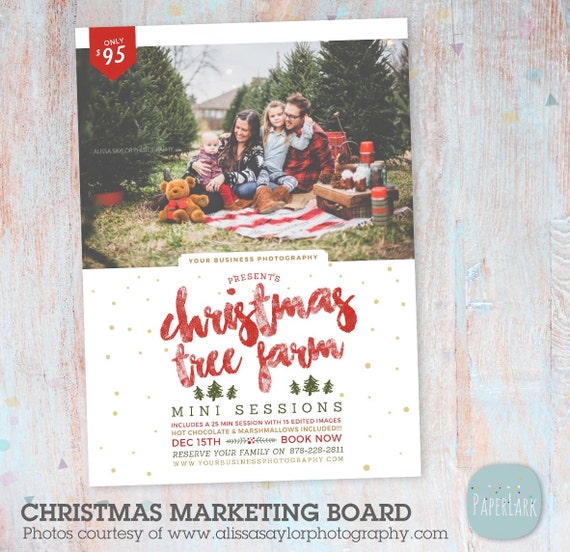 Christmas Mini Session Template - Christmas Tree Farm - Photography Marketing - Photoshop template - IC031 - INSTANT DOWNLOAD
