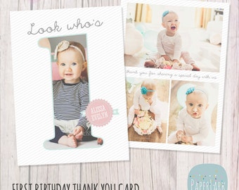 Erste Geburtstagskarte - Photoshop Vorlage - AF001 - INSTANT DOWNLOAD