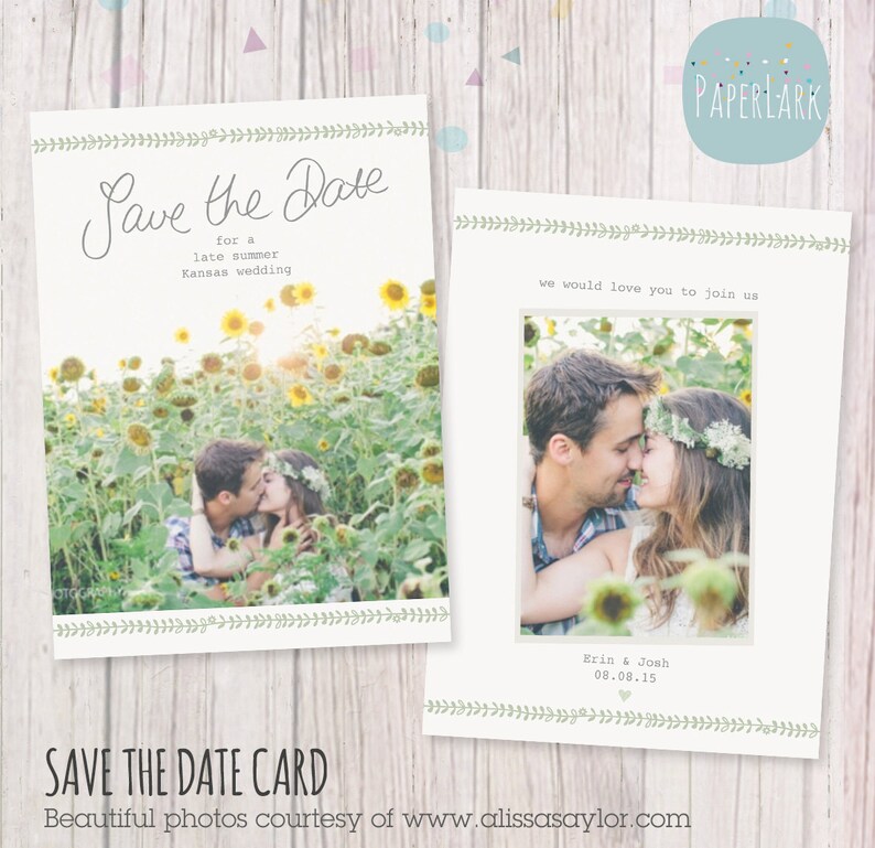 Save the Date Card Template AW019 INSTANT DOWNLOAD image 1