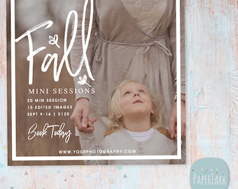 Fall Mini Session, Fall Marketing Board, Minis, Mini Sessions, Marketing Board, Fall Flyer - Photoshop template - IW029 - INSTANT DOWNLOAD