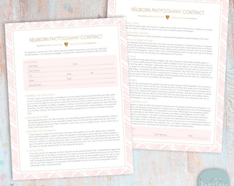 Newborn Photography Contract Template - Photoshop Download -  NG027 - INSTANT Download