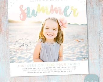 Summer Mini Session Photography Template - Photoshop - IH017 - INSTANT DOWNLOAD