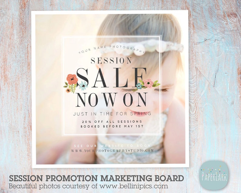 Photography Sale Marketing Board Photoshop Template IB006 Instant Download image 1