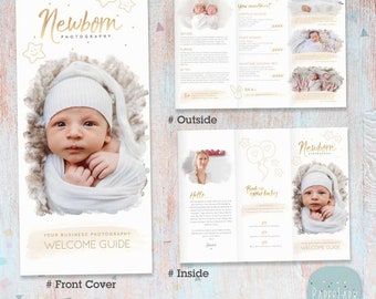 Newborn, Trifold Brochure, Flyer, Photography Pricing Flyer, Studio Welcome Flyer, Trifold Brochure, DL Size Sell Sheet - PG027