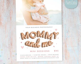 Mother's Day template, Mommy and Me, Mini Session, Mother's Day Minis, Mother's Day Marketing - Photoshop Template IM028 - INSTANT DOWNLOAD