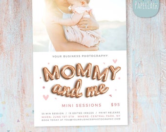 Mother's Day template, Mommy and Me, Mini Session, Mother's Day Minis, Mother's Day Marketing - Photoshop Template IM028 - INSTANT DOWNLOAD