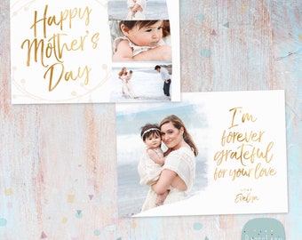 Mother's Day Card, Template, Mothers Day, Templates, I Love You Mom, Mothers Day Card, Photoshop template - AD008 - INSTANT Download