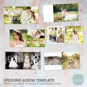 Wedding Album Template 12 x 12 and 10x10 inch supplied Photoshop template RW001 INSTANT DOWNLOAD image 2