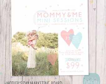 Mother's Day Template Mini Session - Photoshop Template IM015 - INSTANT DOWNLOAD