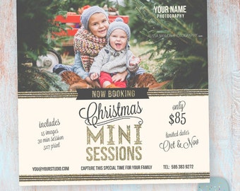 Holiday Mini Sessions - Christmas Photography Marketing - Photoshop template - IC008 - INSTANT DOWNLOAD