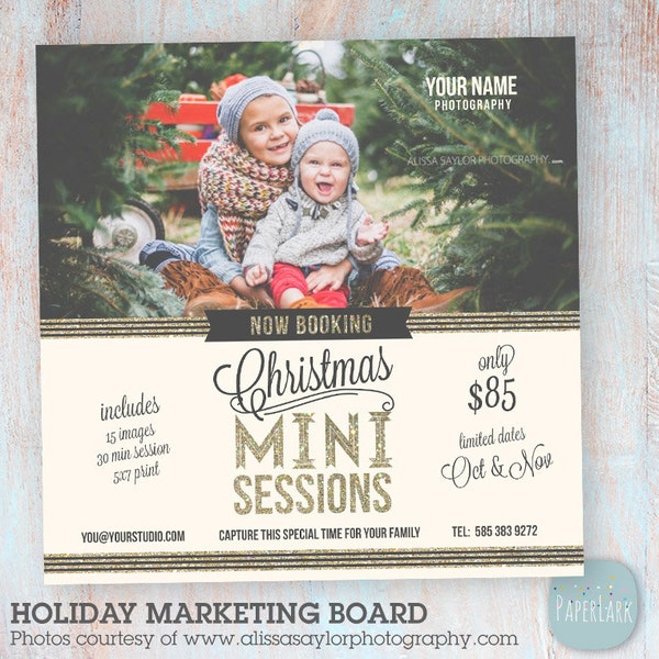 Holiday Mini Sessions - Christmas Photography Marketing - Photoshop template - IC008 - INSTANT DOWNLOAD