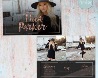 Senior Announcement Card, Graduation Card, Senior Card, Seniors Template, Photoshop Template, AG028 - Instant Download