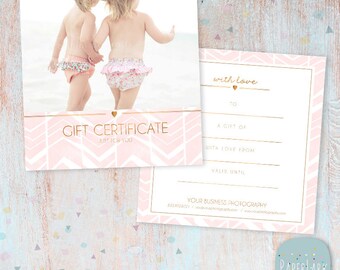 Photography Gift Certificate Photoshop template - VG010 - INSTANT DOWNLOAD