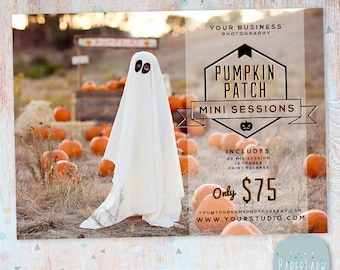 Fall Mini Session Template - Halloween - Photography Marketing Board - Pumpkin Mini Sessions - Photoshop template - ID008 - INSTANT DOWNLOAD