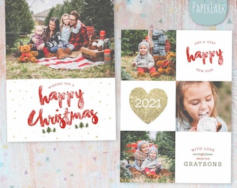 Christmas Card, Christmas Card Template, Merry Christmas, Happy Christmas Card, Happy Christmas, Corjl template, CORJL, AC104C