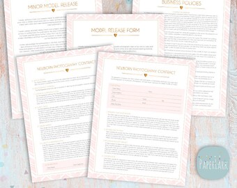 Newborn Photography Contract & Forms Bundle Templates - Photoshop Download -  NG033 - INSTANT Download