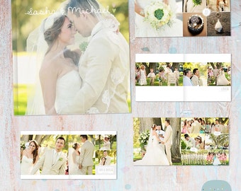 Wedding Album Template - 12 x 12 and 10x10 inch supplied - Photoshop template - RW001 - INSTANT DOWNLOAD