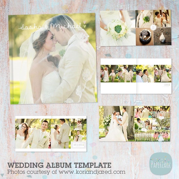 Wedding Album Template - 12 x 12 and 10x10 inch supplied - Photoshop template - RW001 - INSTANT DOWNLOAD