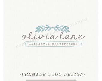 Photography Logo Design - Custom Pre-made watercolor logo -TL008