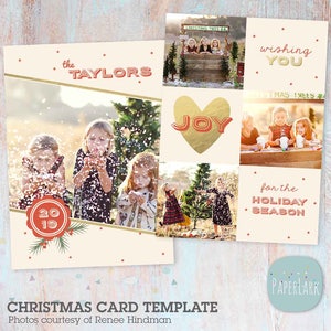 Holiday Christmas Card Template - Photoshop template - AC037 - INSTANT DOWNLOAD