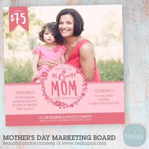 Mother&#39;s Day Template Mini Session - Photoshop Template IM014 - INSTANT DOWNLOAD