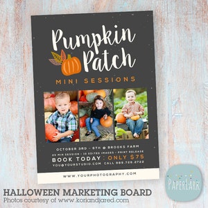 Herbst Mini Session Vorlage - Halloween Mini Sessions - Fotografie Marketing Board - Photoshop Vorlage - ID009 - INSTANT DOWNLOAD