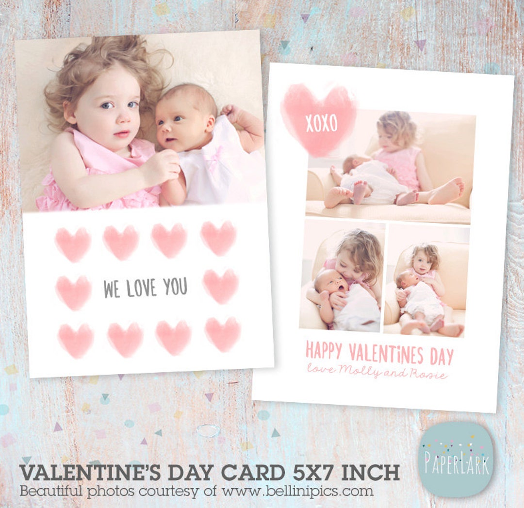 Valentines Day Card Photoshop Template AV020 INSTANT DOWNLOAD - Etsy
