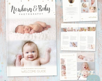 Magazine de photographie nouveau-né - nouveau-né et bébé - 8 Page - modèle Photoshop - PG023 - téléchargement immédiat