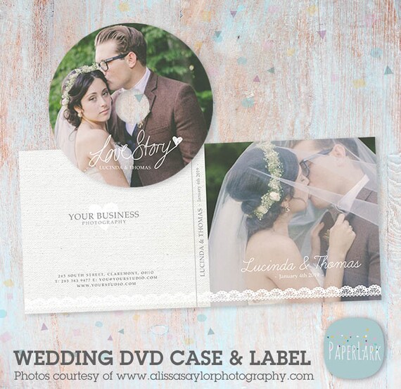 wedding dvd cd case and label photoshop template dw004 etsy wedding dvd case