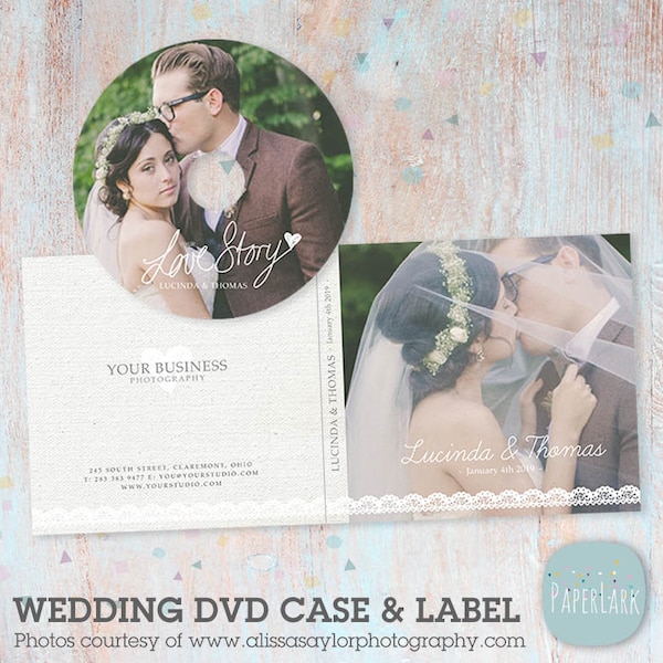 Wedding DVD/Cd Case and Label - Photoshop Template -DW004- INSTANT Download