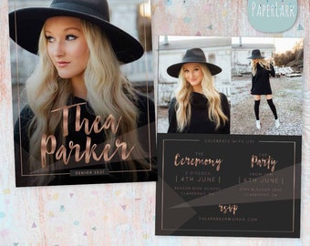Senior Announcement, Card, Graduation Card, Senior Card, Seniors Template, Photoshop Template - AG025 - Instant Download