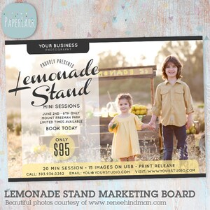 Lemonade Photography Marketing Board - Mini Sessions - IA003 - INSTANT Download