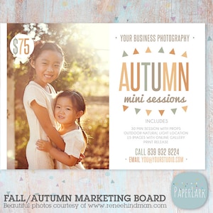 Herbst Mini Session Vorlage - Herbst Mini Session Marketing Board - Photoshop Vorlage - IW018 - INSTANT DOWNLOAD