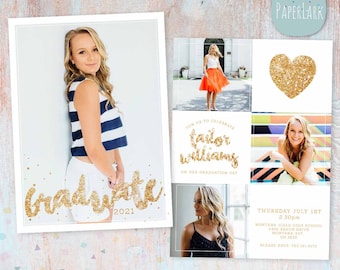 Senior Announcement Card, Graduation Card, Senior Card, Seniors Template, Photoshop Template - AG023 - Instant Download