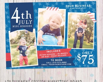 4th July Mini Session template - Photoshop - IT002- INSTANT DOWNLOAD