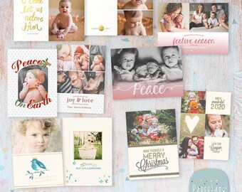 Christmas Card Template Bundle - Photoshop template - AC055 - INSTANT DOWNLOAD