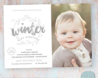 Fall Mini Session Template - Winter Photography Marketing Board - Winter Mini Sessions - Photoshop template - IW025 - INSTANT DOWNLOAD