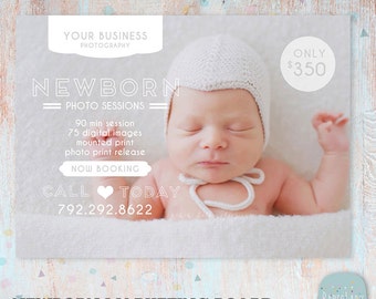 Newborn Marketing Board -  Photography Mini Sessions Photoshop Template - IN004- INSTANT DOWNLOAD