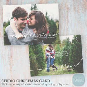 Your Studio Christmas Card Template - Photoshop template - AC026 - INSTANT DOWNLOAD