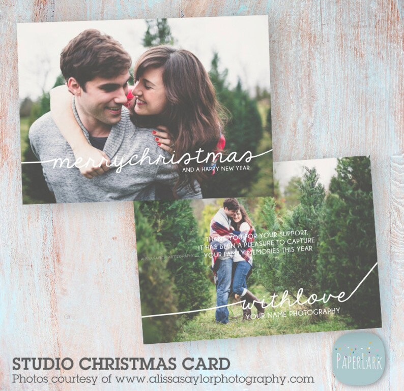 Your Studio Christmas Card Template - Photoshop template - AC026 - INSTANT DOWNLOAD 