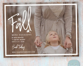 Fall Mini Session, Fall Marketing Board, Minis, Mini Sessions, Marketing Board, Fall Flyer - Photoshop template - IW030 - INSTANT DOWNLOAD