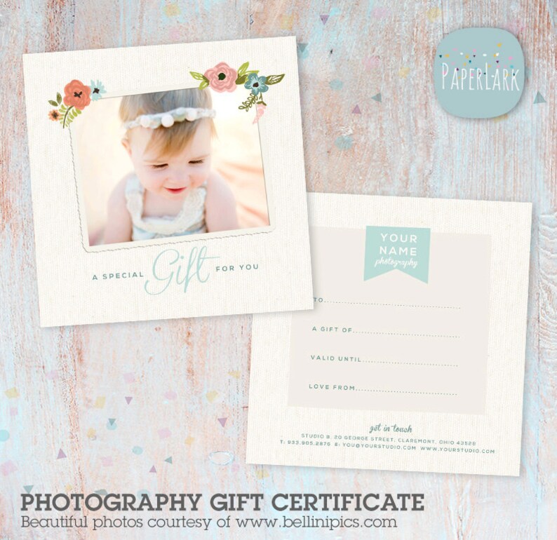 Photoshoot Gift Certificate Template