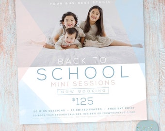 Back to School Mini Sessions - Marketing Board for Photography IU004 - INSTANT Download