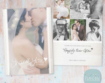 Wedding Thank You Card - Photoshop template - AW016 - INSTANT DOWNLOAD