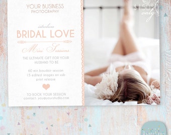 Valentine Bridal Boudoir Marketing Board -  Mini Sessions - Photoshop template - IL002 - INSTANT DOWNLOAD