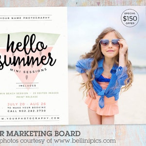 Summer Mini Sessions Marketing Board - Photoshop Newsletter Vorlage - IH012 - INSTANT DOWNLOAD