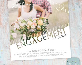 Engagement Marketing Board - Couples - Photoshop template - IV012 - INSTANT DOWNLOAD